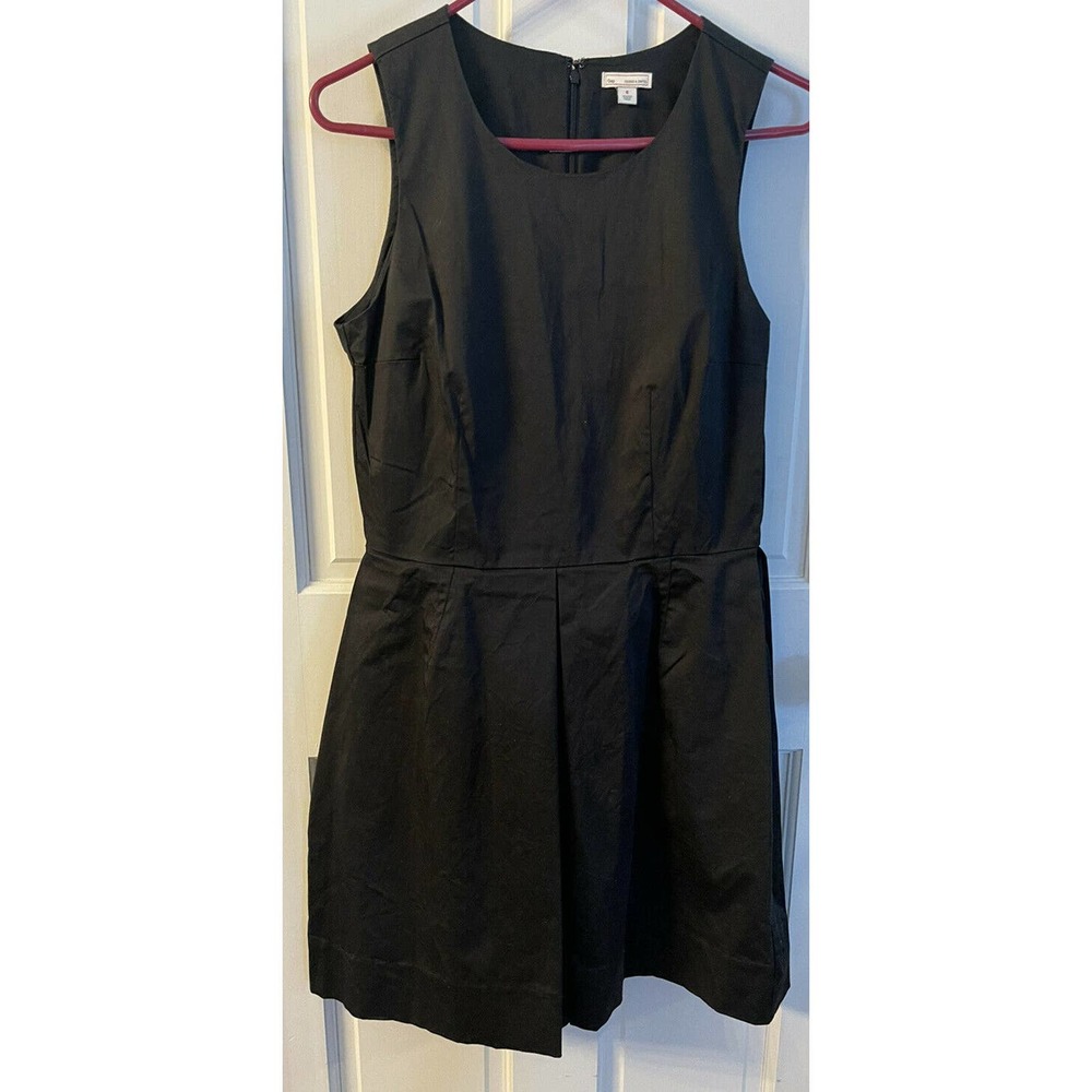 GAP Womens Size 6 Sleeveless Black Dress Pleated Skirt Rayon/Spandex Crewneck